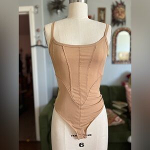 Free people intimately Beige Ribbed Bodysuit